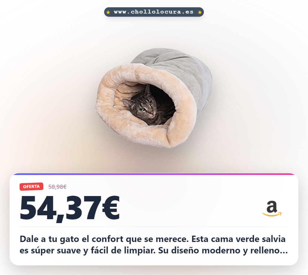 Obtén esta cama para gatos ARMARKAT en verde salvia, máxima comodidad y lavable a precio de chollo
