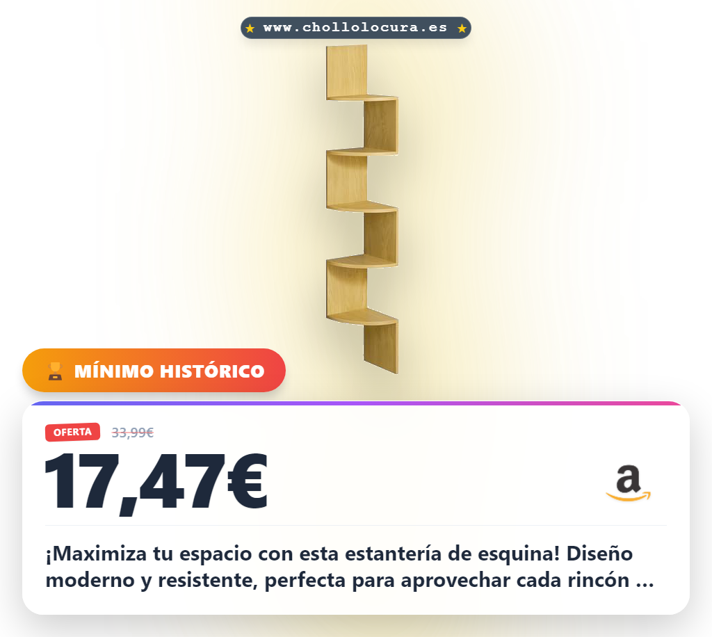 Aprovecha esta estantería de esquina VASAGLE de 5 niveles en pared. Estilo moderno y minimalista para ahorrar espacio al mejor precio.