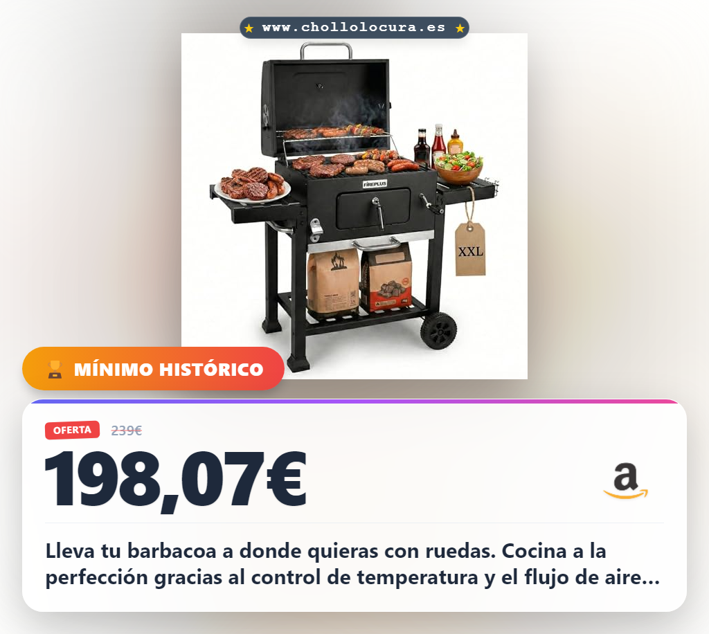 Aprovecha la barbacoa portátil de carbón con ruedas para camping y jardín al mejor precio en oferta histórica