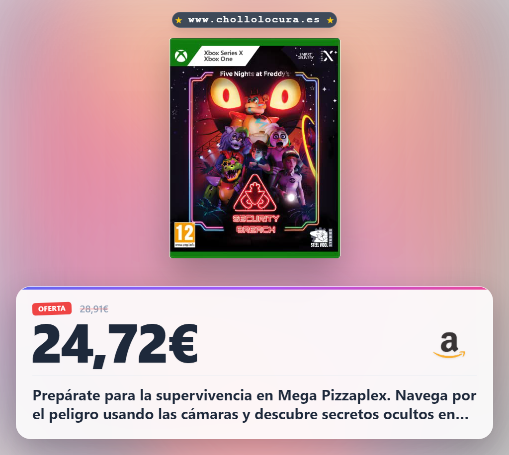 Aprovecha Five Nights at Freddy's Security Breach para Xbox Series X y One en oferta histórica de terror
