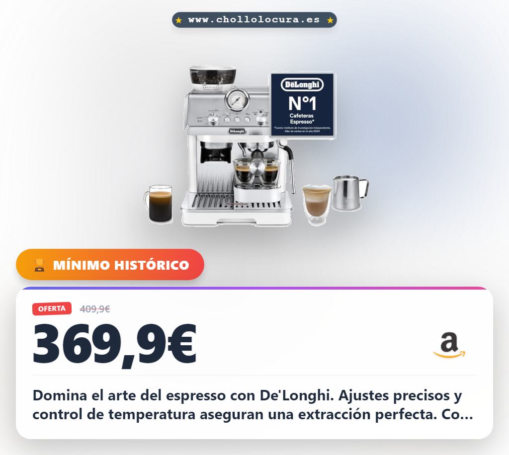 Consigue la cafetera De'Longhi La Specialista con MyLatte Art y 8 ajustes para un espresso profesional al mejor precio