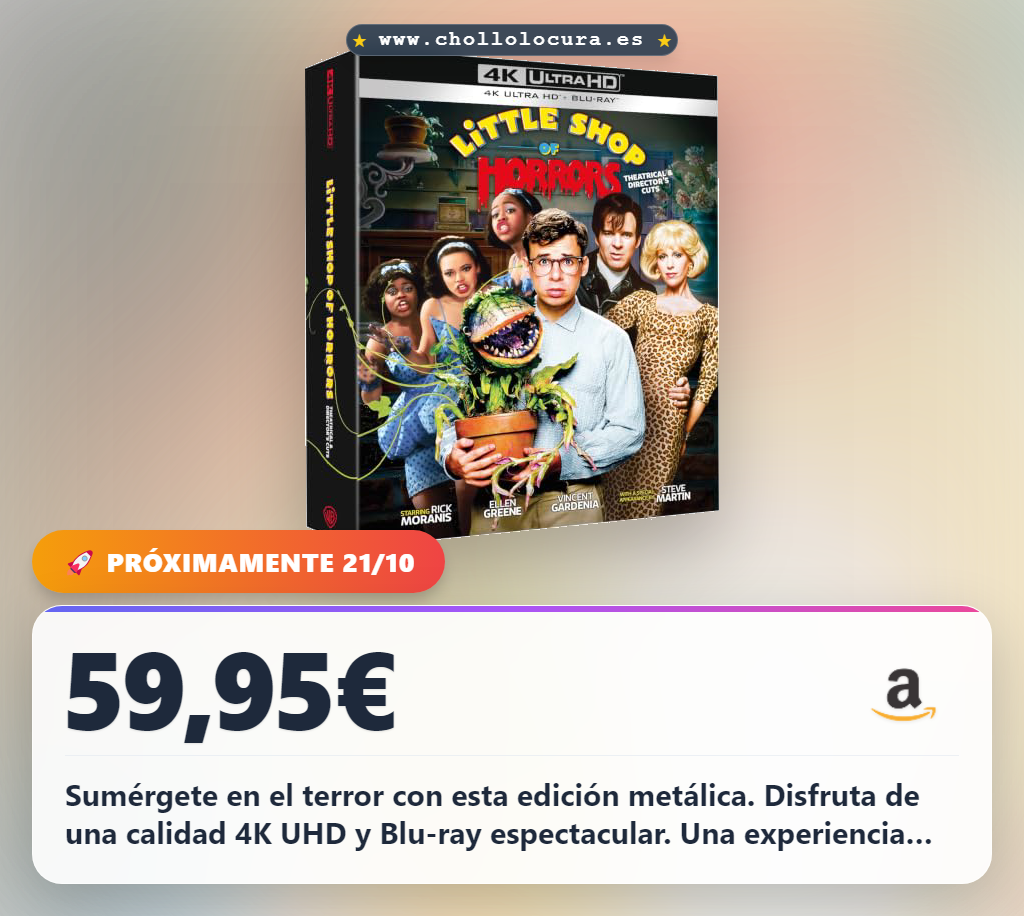 Logra disfrutar de La tienda de los horrores 4K UHD y BD Edición Metálica al mejor precio