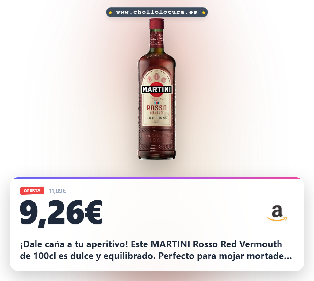 Llévate el MARTINI Rosso Red Vermouth Aperitivo de 100cl, vermut rojo dulce en oferta histórica para disfrutar hoy.