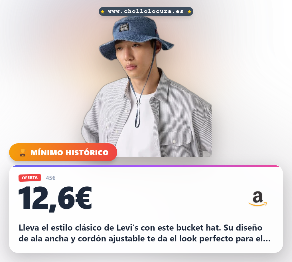 Lleva el estilo clásico de Levi's con este bucket hat. Su diseño de ala ancha y cordón ajustable te da el look perfecto para el día a día. Hecho de 100% algodón, es cómodo y resistente para que disfrutes de cada paseo.