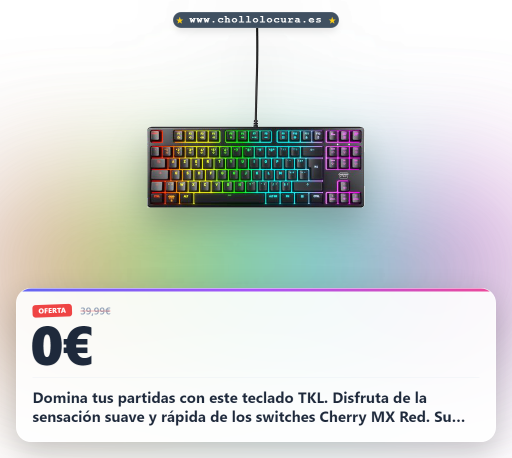 Encuentra el teclado gaming TKL CHERRY XTRFY con switches MX2A RED y RGB en oferta histórica