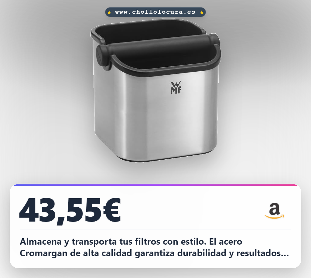 Aprovecha la Knock Box WMF Lumero para filtros de café. Acero inoxidable y fácil de limpiar al mejor precio
