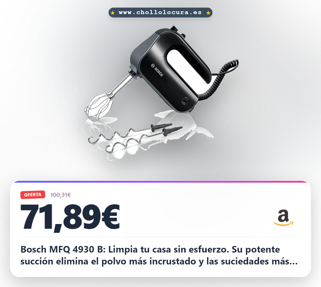 Aprovecha la aspiradora profesional Bosch MFQ 4930 B y disfruta de una limpieza impecable.