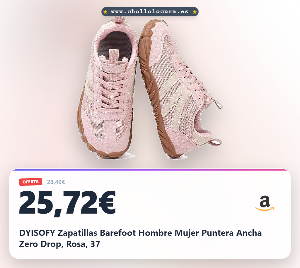DYISOFY Zapatillas Barefoot Hombre Mujer Puntera Ancha Zero Drop, Rosa, 37