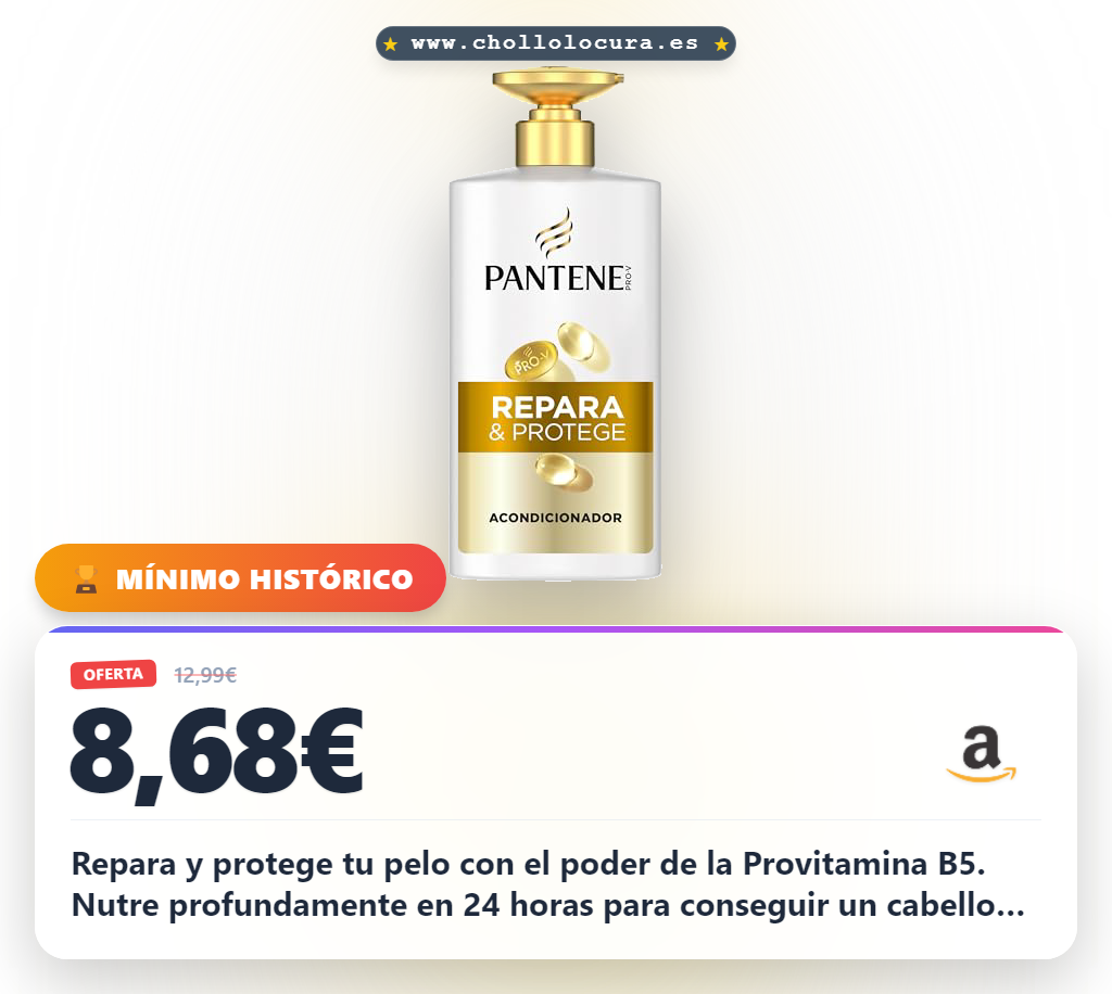 Aprovecha el acondicionador Pantene Pro-V con 50% más protección y Provitamina B5 para un pelo fuerte y sin grasa al mejor precio