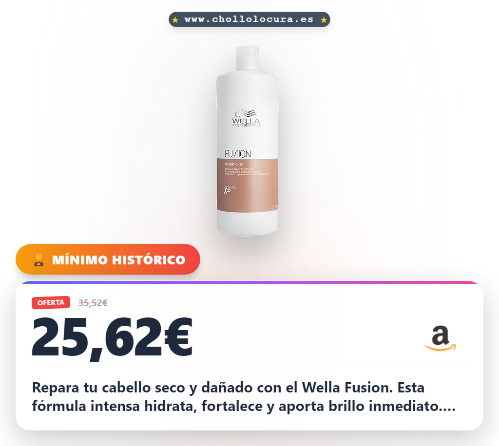 Consigue el acondicionador Wella Fusion de reparación intensa para cabello seco y dañado con brillo al mejor precio