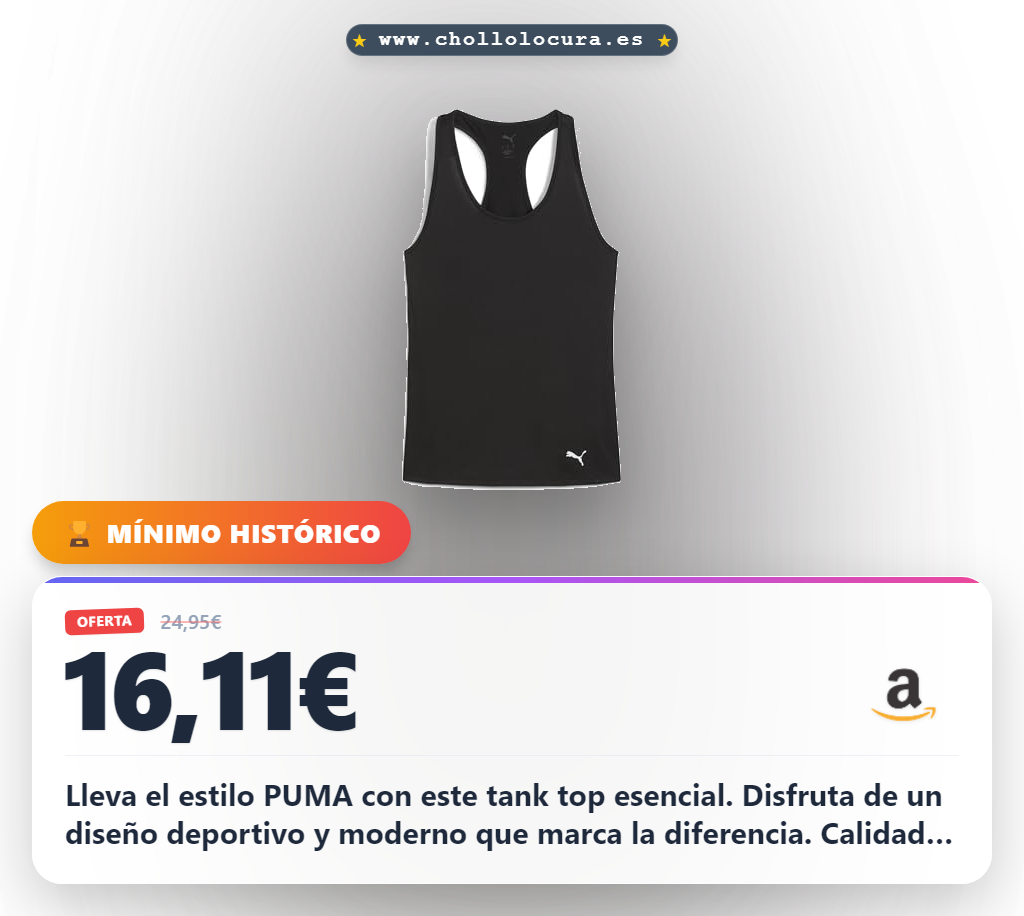 Aprovecha este Tanque PUMA W TAD Essential Racerback en oferta histórica para adultos
