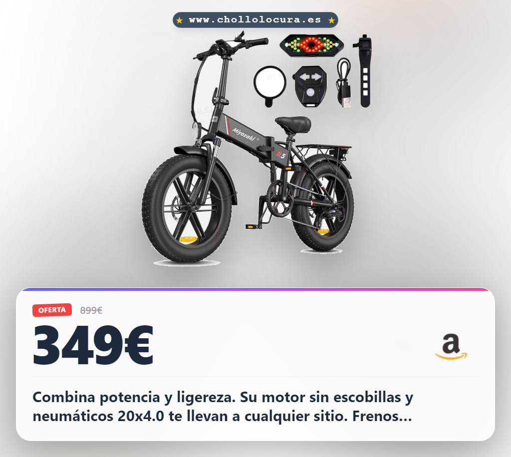 Consigue tu bicicleta eléctrica plegable de aluminio con neumáticos anchos y motor sin escobillas en oferta