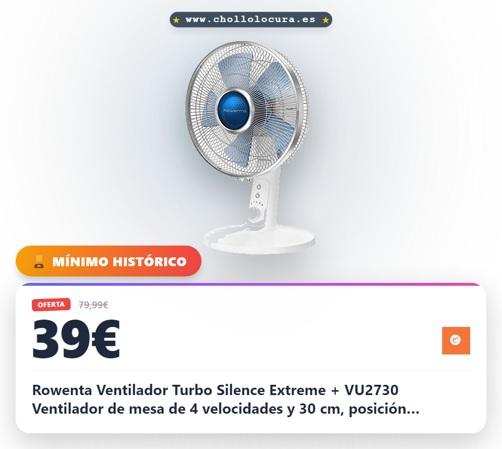 Rowenta Ventilador Turbo Silence Extreme + VU2730 Ventilador de mesa de 4 velocidades y 30 cm, posición nocturna silenciosa, oscilación automática, orientación ajustable, modo Turbo Boost