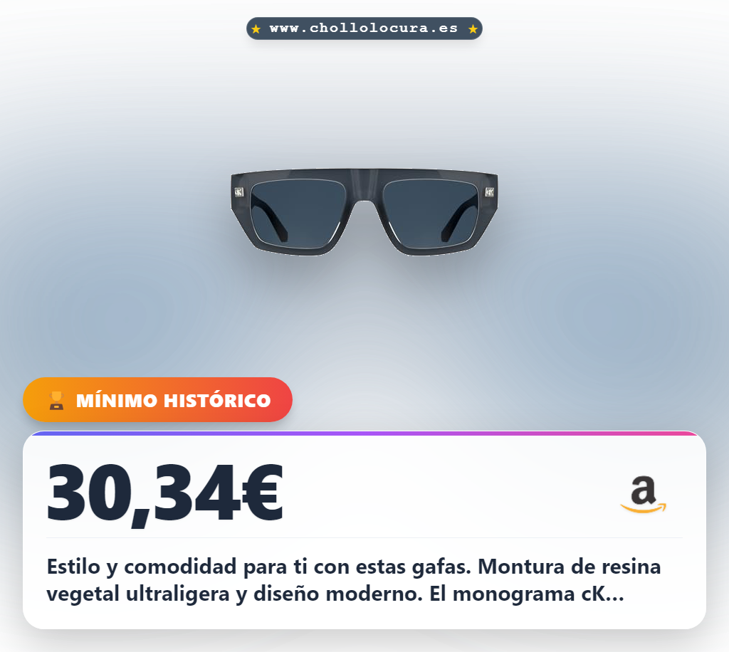 Estilo y comodidad para ti con estas gafas. Montura de resina vegetal ultraligera y diseño moderno. El monograma cK grabado añade un toque exclusivo. Ideales para el día a día y la vista.