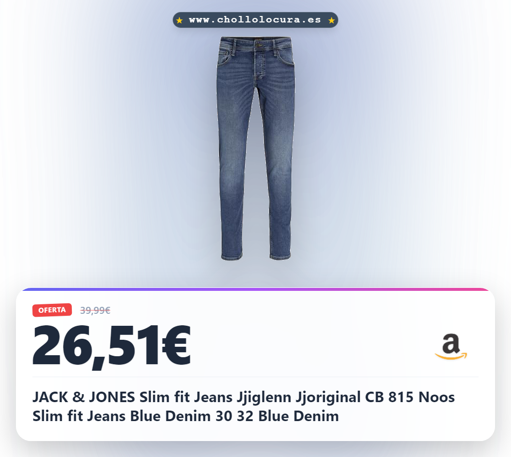 JACK & JONES Slim fit Jeans Jjiglenn Jjoriginal CB 815 Noos Slim fit Jeans Blue Denim 30 32 Blue Denim