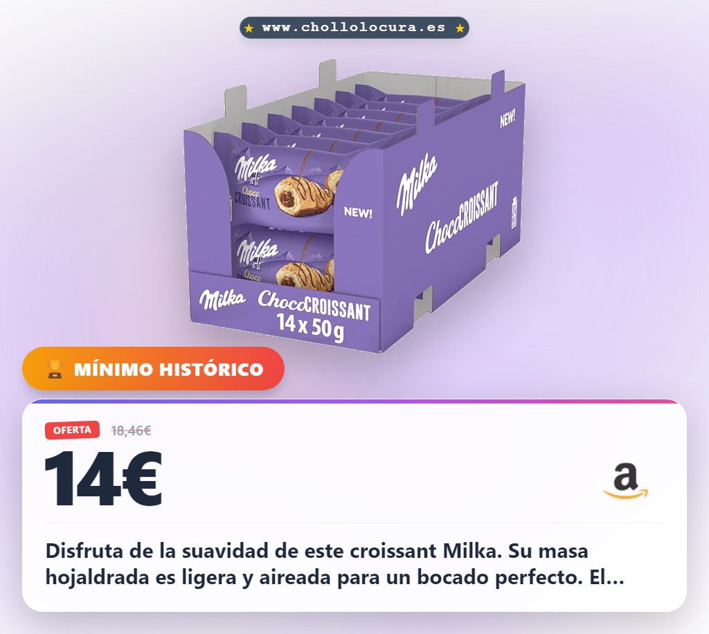 Aprovecha los croissants Milka chocolate con relleno de chocolate con leche de los Alpes en oferta histórica