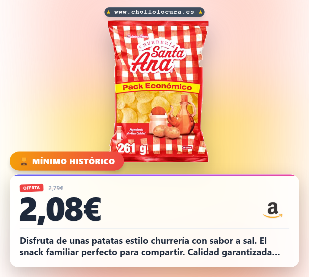 Aprovecha estas Patatas fritas estilo churrería de Santa Ana en formato familiar al mejor precio