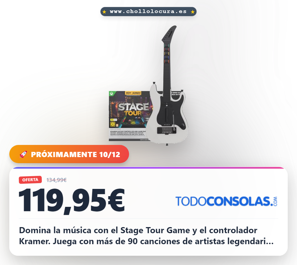 Consigue el Stage Tour Game y el controlador Kramer para Xbox Series X|S. Incluye 90 canciones y 180 guitarras.