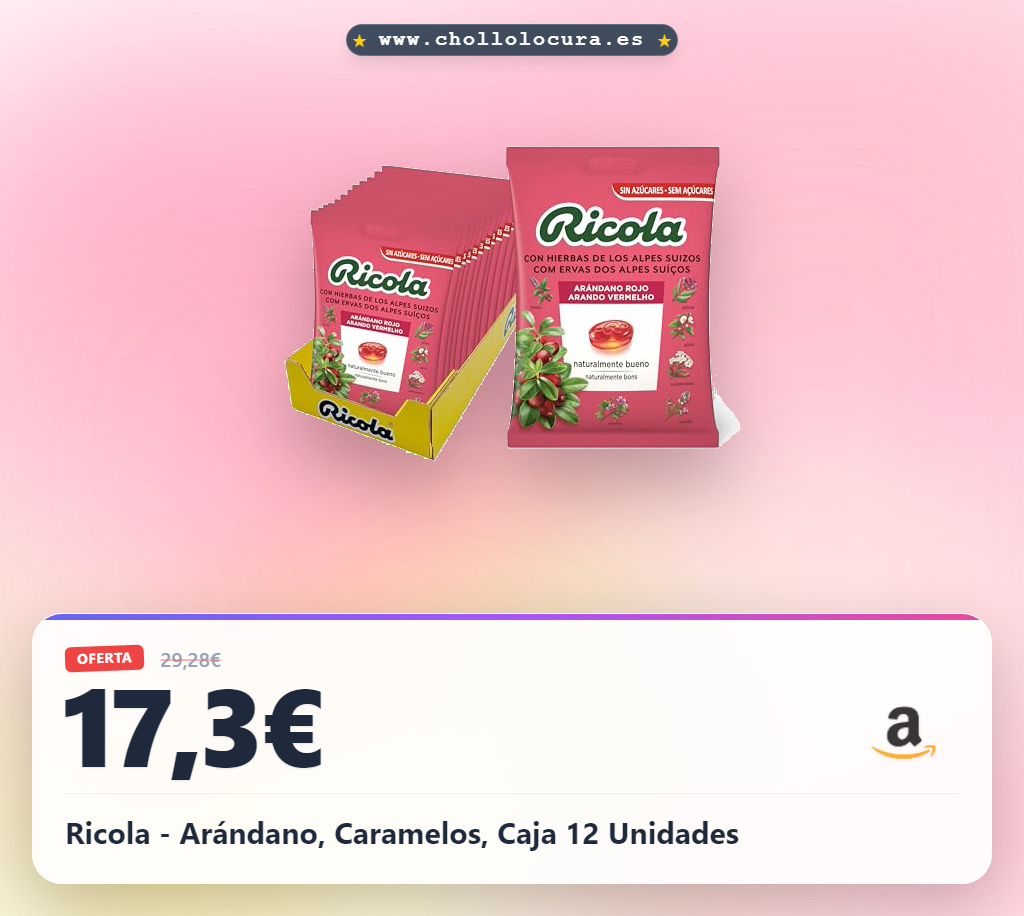 Ricola - Arándano, Caramelos, Caja 12 Unidades
