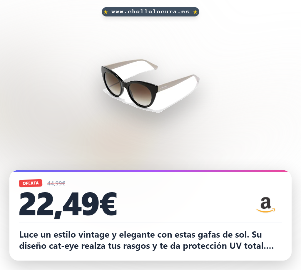 Consigue las gafas de sol vintage Hawkers DIVINE estilo cat eye en oferta: protección UV 100% para hombre y mujer