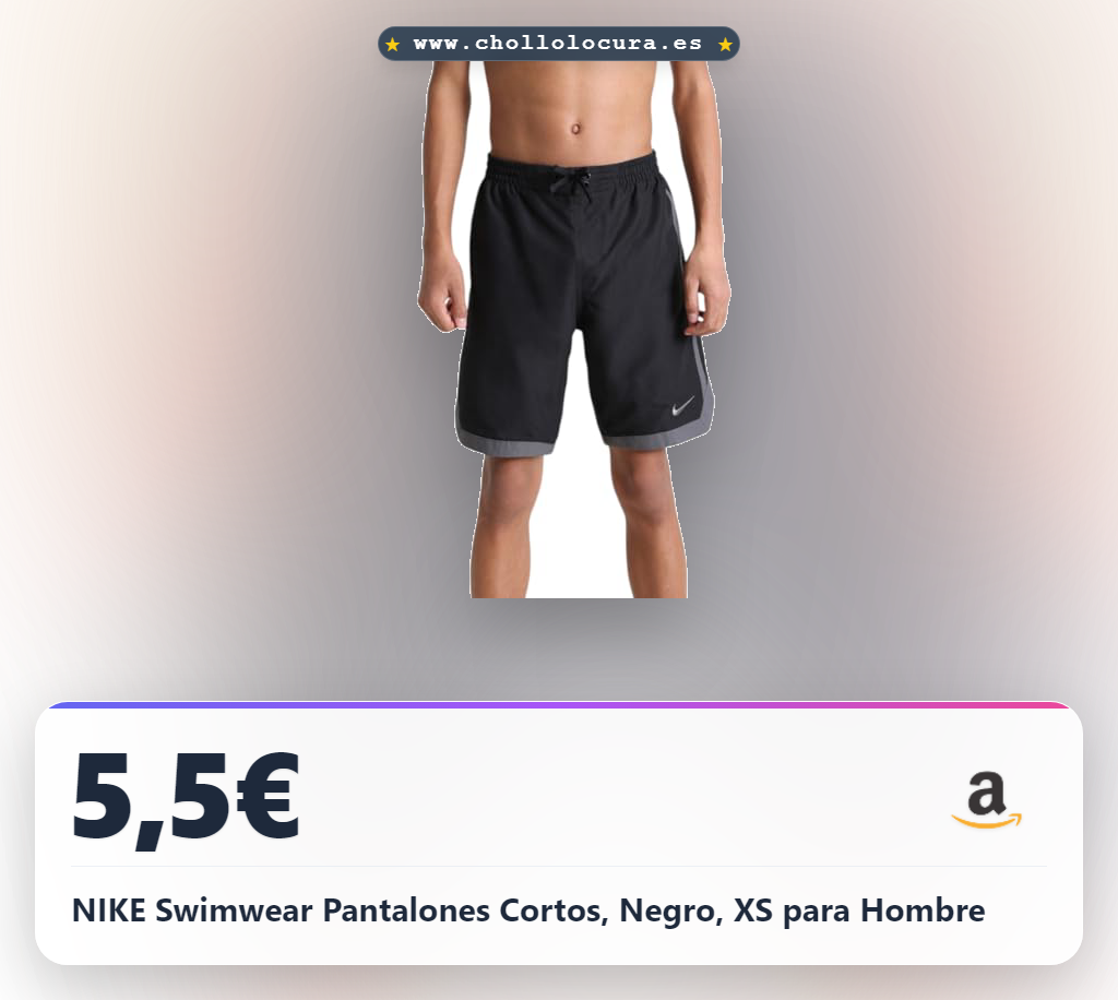 NIKE Swimwear Pantalones Cortos, Negro, XS para Hombre