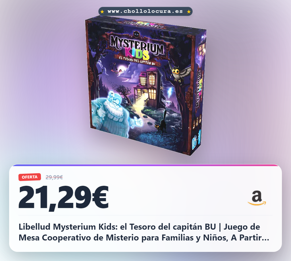 Libellud Mysterium Kids: el Tesoro del capitán BU | Juego de Mesa Cooperativo de Misterio para Familias y Niños, A Partir de 6 Años, De 2 a 6 Jugadores, 20 Minutos, Español