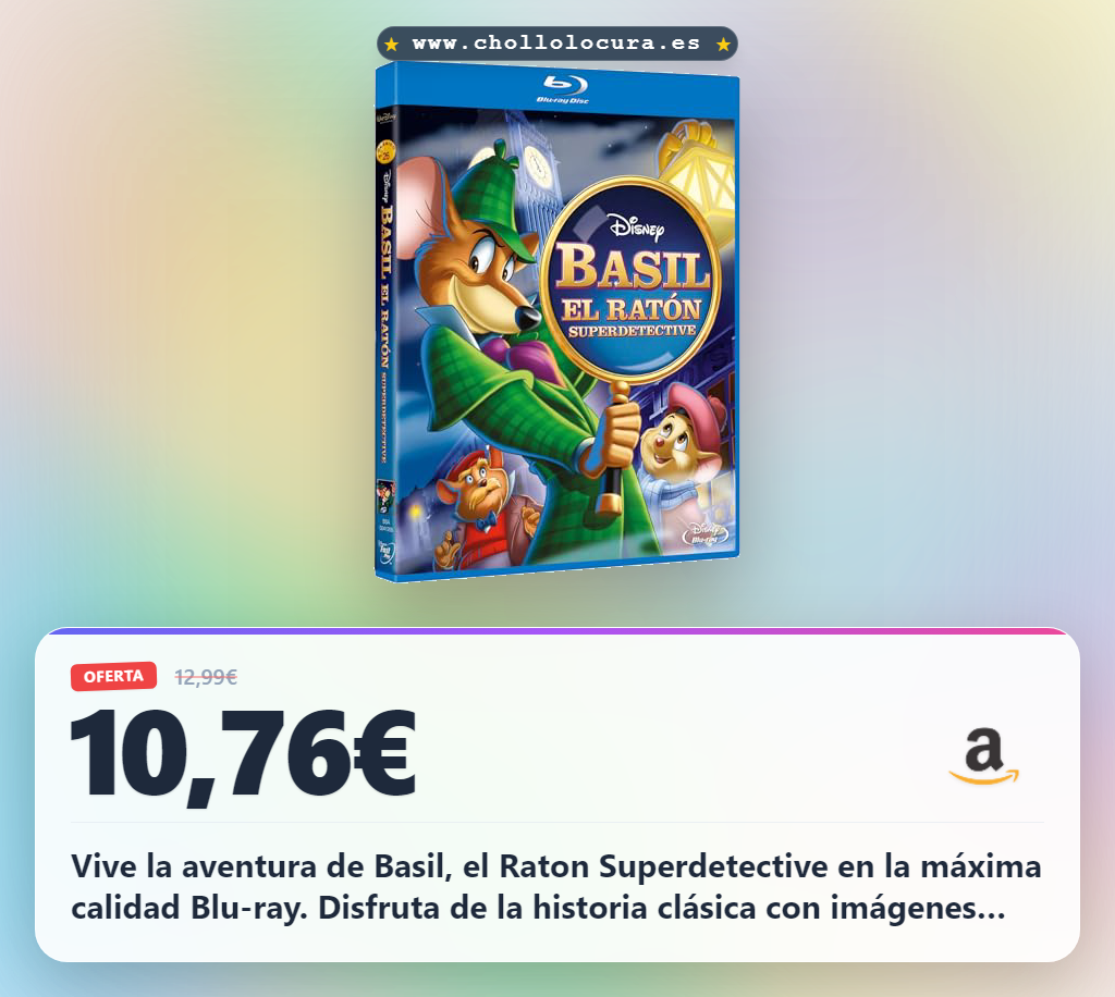 Aprovecha Basil el Raton Superdetective en Blu-ray en oferta exclusiva y espectacular