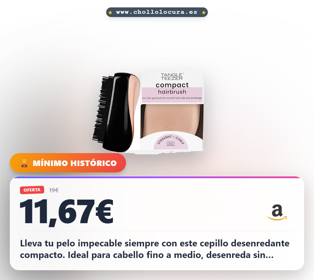 Consigue el cepillo desenredante Tangle Teezer compacto ergonómico para cabello fino a medio en oferta