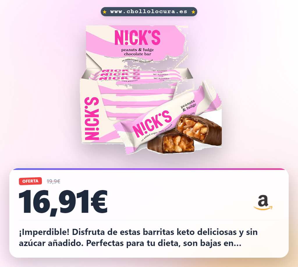 Llévate barritas Keto sin azúcar, con cacahuetes y caramelo. Low carb y sin gluten.