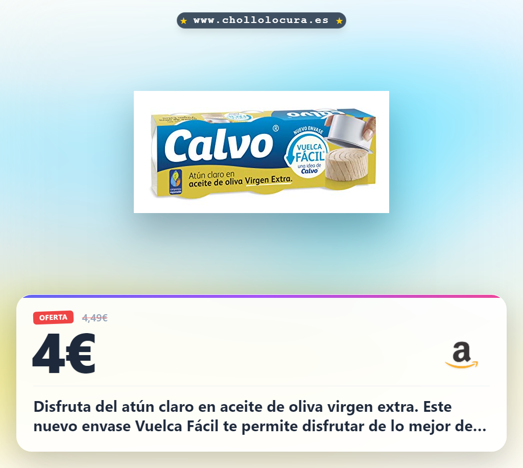Disfruta del atún claro en aceite de oliva virgen extra con envase Vuelca Fácil para toda la familia