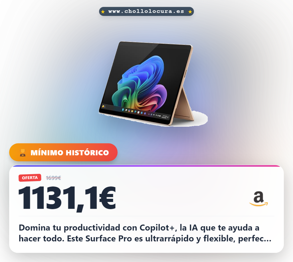 Consigue el Surface Pro Snapdragon X Elite 16GB RAM y Copilot+ PC en oferta histórica para máxima IA y rendimiento