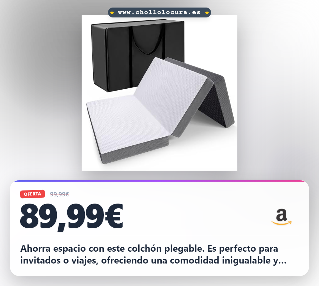 Aprovecha este colchón plegable para invitados 80x195cm de espuma de memoria en oferta histórica