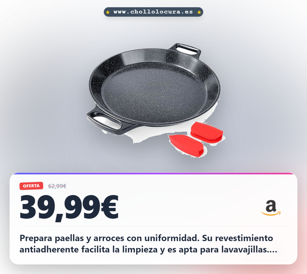 Aprovecha la paellera de aluminio Gipp 36cm antiadherente para inducción y horno. Calidad y versatilidad al mejor precio.