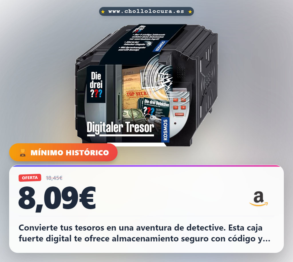 Aprovecha las tres cajas fuertes digitales de Kosmos para niños detectives con alarma y código en oferta histórica