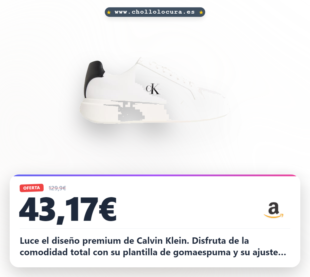 Aprovecha zapatillas Calvin Klein mujer piel chunky laceup con suela cupsole al mejor precio