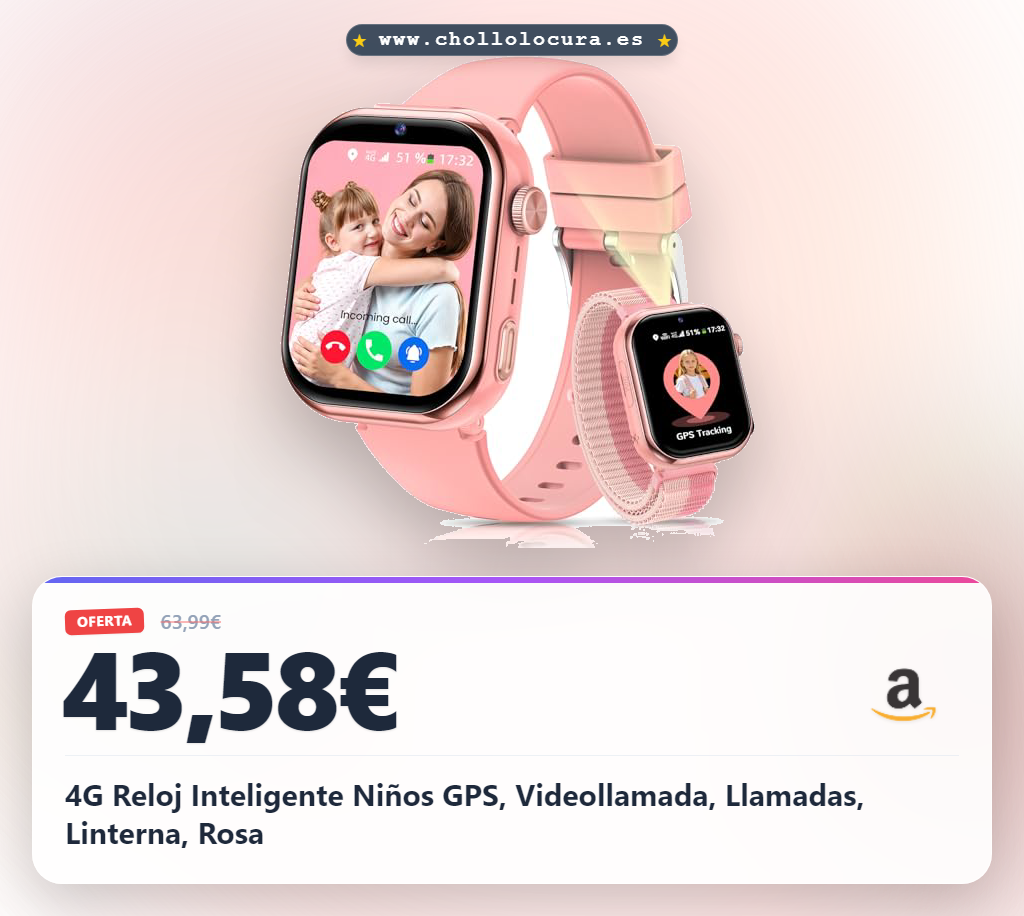 Descubre el Reloj Inteligente 4G para Niños con GPS y Videollamadas HD Rosa