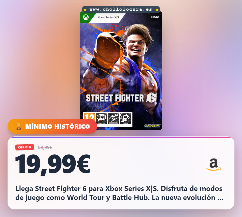 Consigue Street Fighter 6 Standard Edition Xbox Series X con acceso al código de descarga en oferta