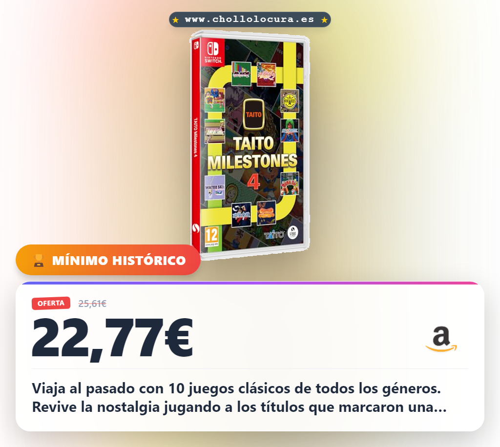 Aprovecha 10 juegos clásicos de los 80 y más para viajar al pasado con Taito Milestones 4 NS en oferta