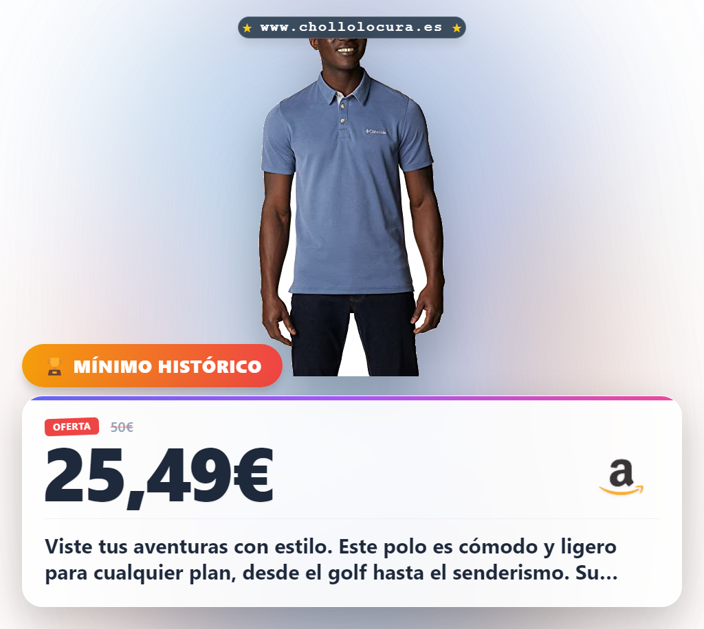 Consigue el Polo Columbia Hombre Nelson Point para senderismo y golf al mejor precio