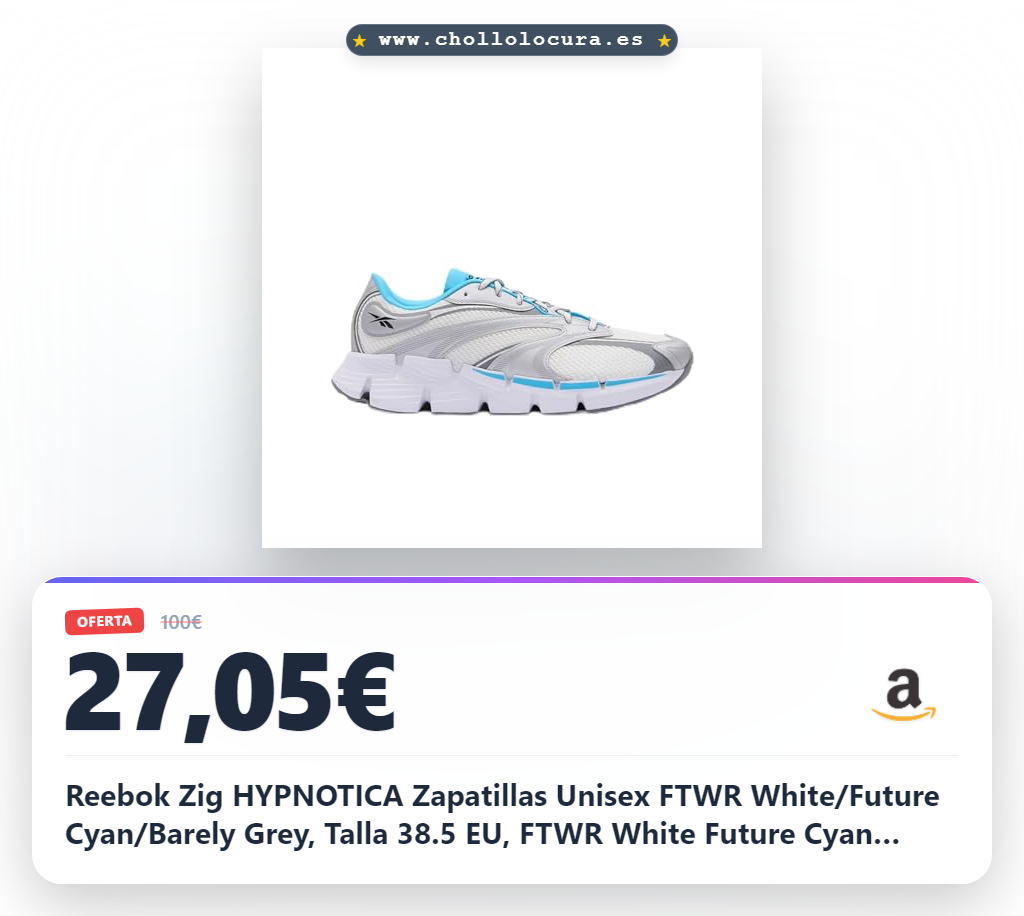 Reebok Zig HYPNOTICA Zapatillas Unisex FTWR White/Future Cyan/Barely Grey, Talla 38.5 EU, FTWR White Future Cyan Barely Grey, 38.5 EU