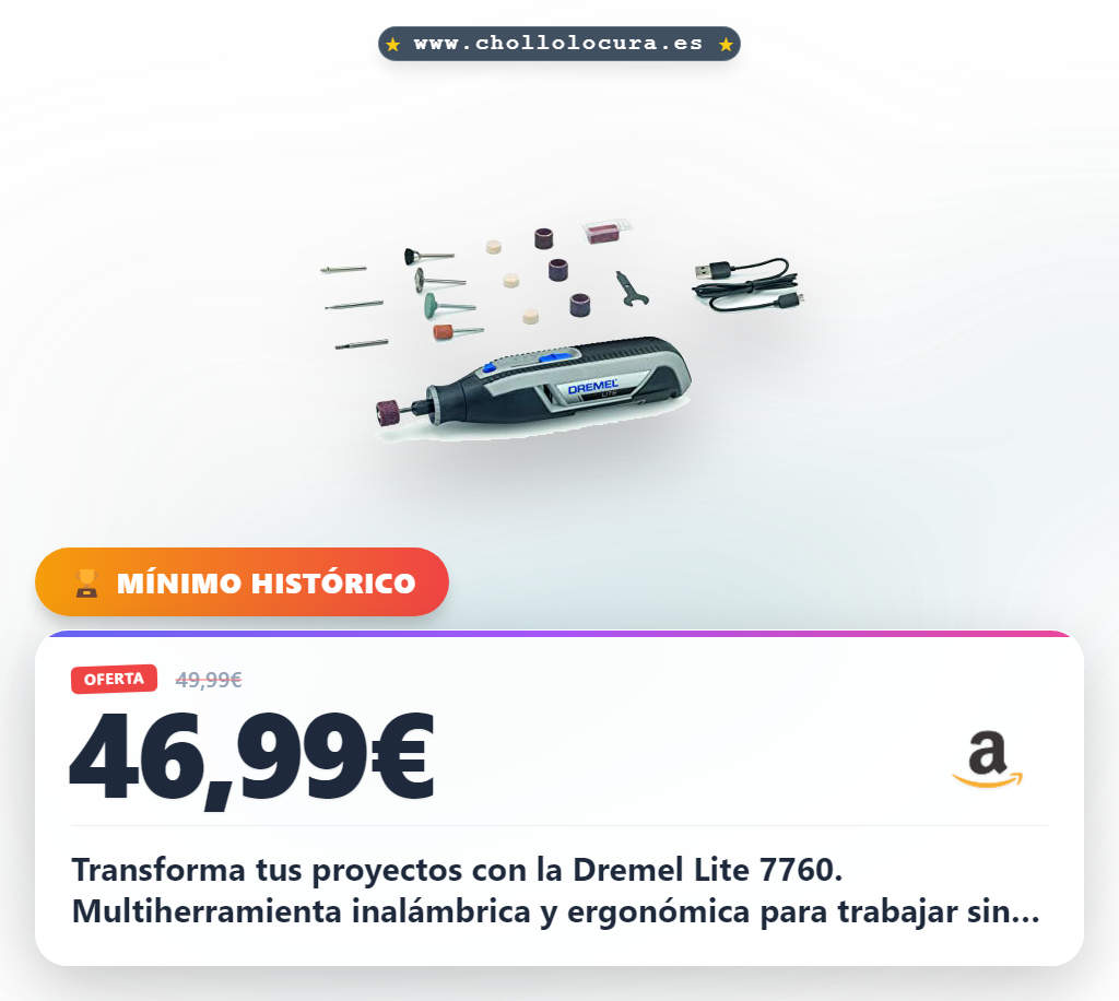 Aprovecha la versatilidad de la Dremel Lite 7760 con 15 accesorios en oferta histórica