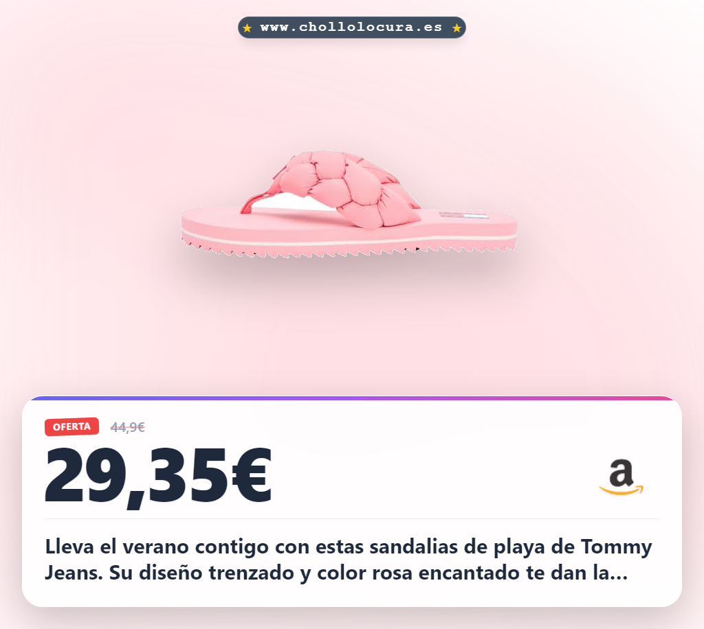Consigue las sandalias de playa trenzadas Tommy Jeans rosa encantado al mejor precio