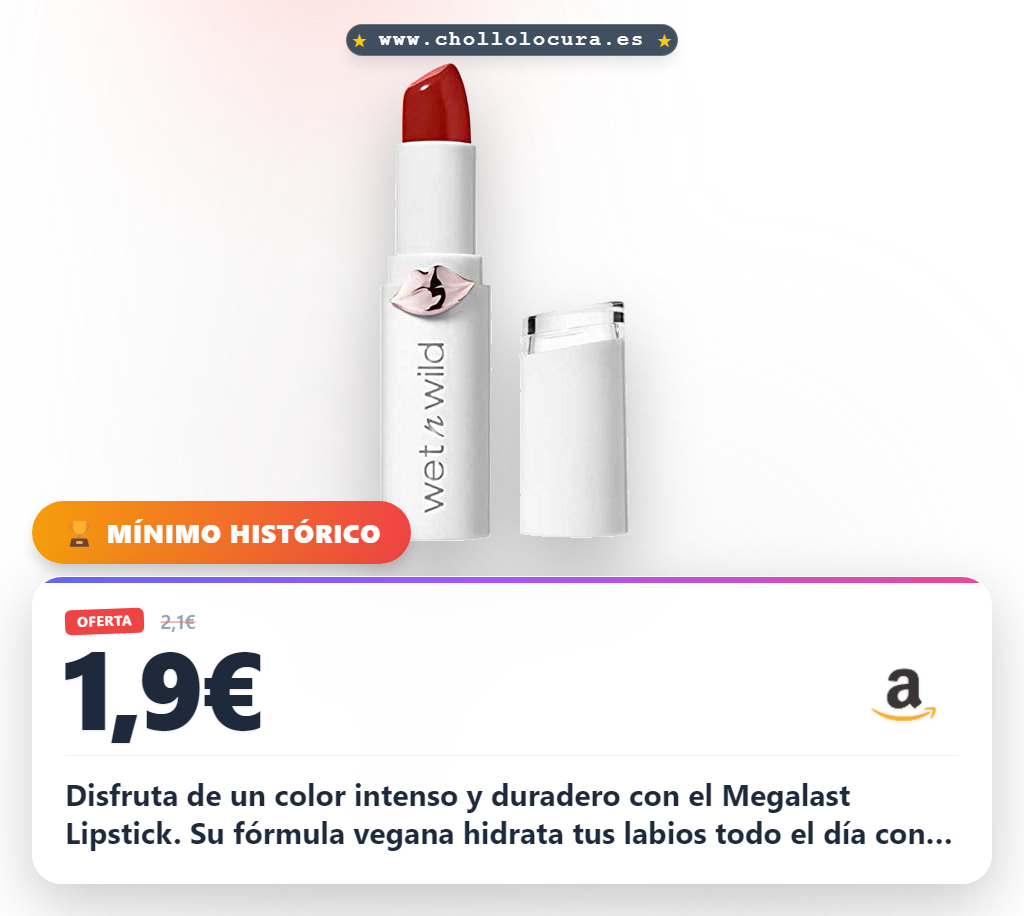 Disfruta de un color intenso y duradero con el Megalast Lipstick. Su fórmula vegana hidrata tus labios todo el día con un acabado brillante. El maquillaje resistente se desliza fácilmente y se mantiene fijado sin desvanecerse.
