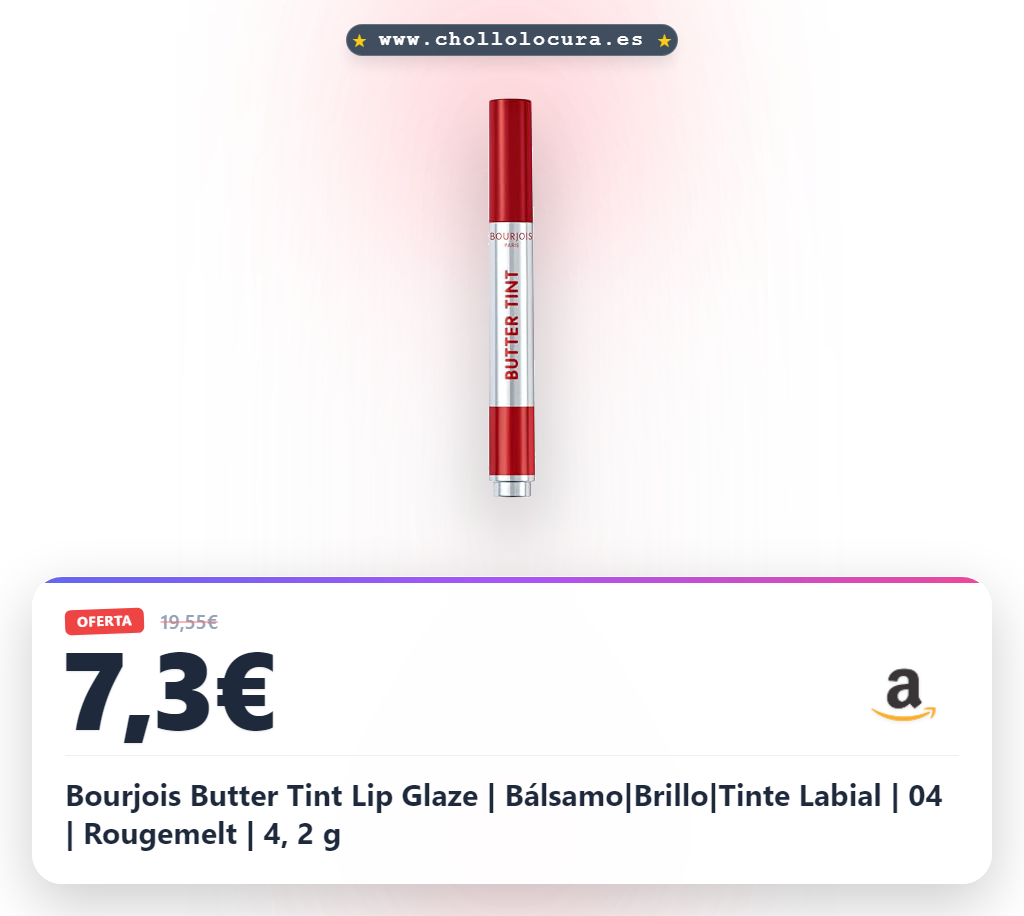 Bourjois Butter Tint Lip Glaze | Bálsamo|Brillo|Tinte Labial | 04 | Rougemelt | 4, 2 g
