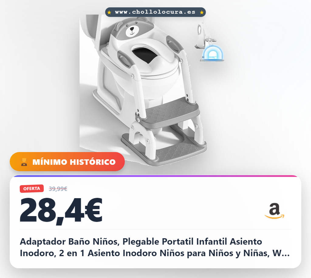Adaptador Baño Niños, Plegable Portatil Infantil Asiento Inodoro, 2 en 1 Asiento Inodoro Niños para Niños y Niñas, WC Niños con Escalera, Taburete de Escalera con Cojín Antideslizante
