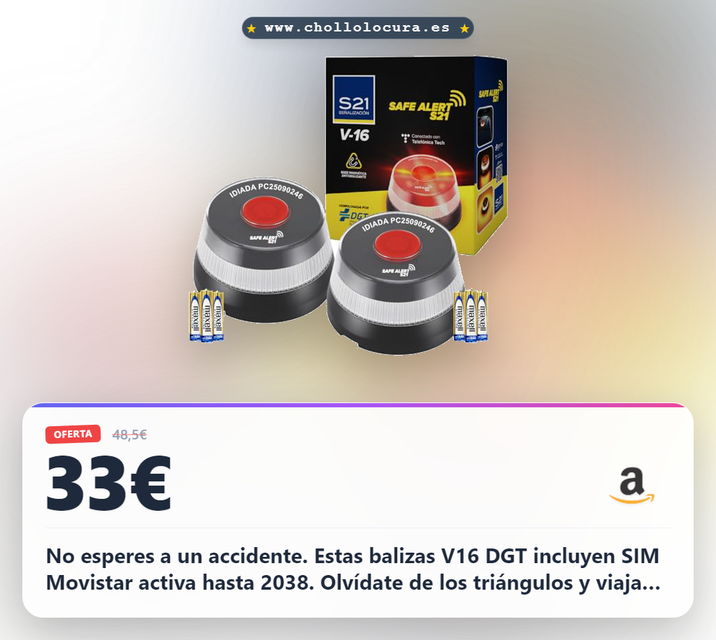 Adquiere el Pack de 2 Balizas V16 DGT con IoT y SIM Movistar hasta 2038 al mejor precio