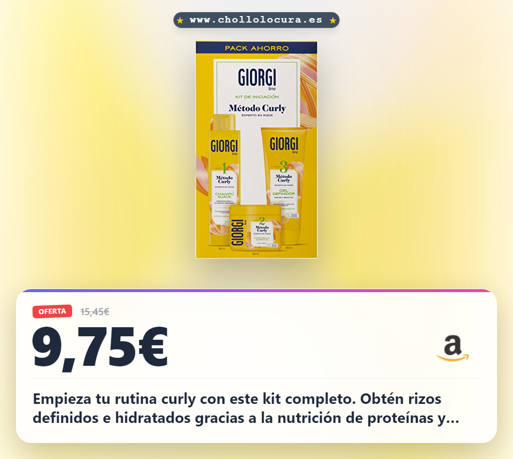 Aprovecha el kit de iniciación al Método Curly. Obtén champú, mascarilla y gel para rizos definidos e hidratados.