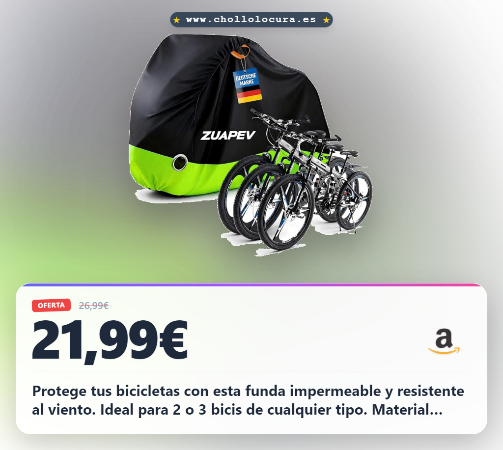 Aprovecha esta funda impermeable para 3 bicicletas de carretera y montaña al mejor precio del año