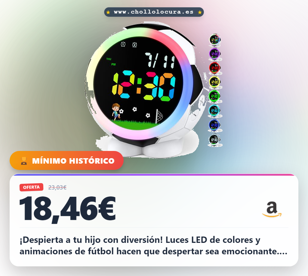Aprovecha el despertador digital infantil GUUMUXIN con luz nocturna y doble alarma a precio de chollo