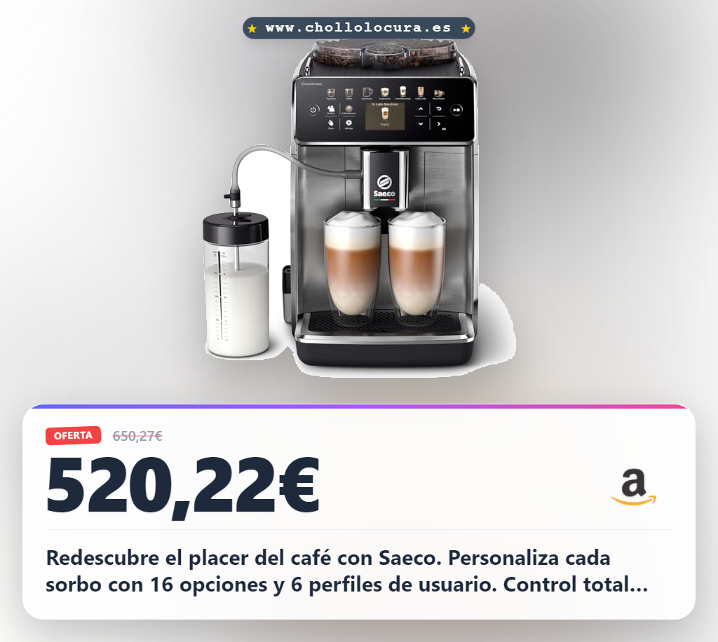 Disfruta de la Cafetera Superautomática Saeco GranAroma: 16 variedades y molinillo de cerámica al mejor precio.